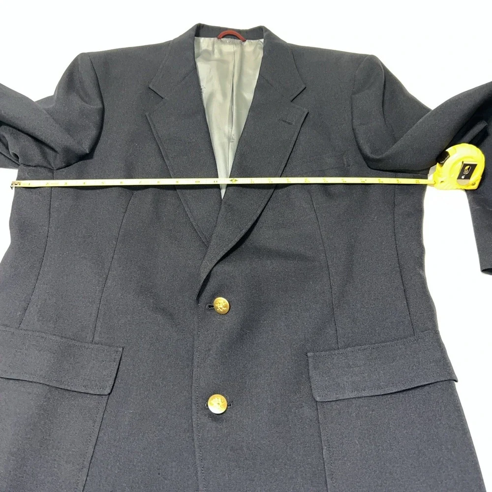 Hart Schaffner Marx Jack Nicklaus Golden Bear Blazer 2 Button Navy Golf Crest - Picture 7 of 8
